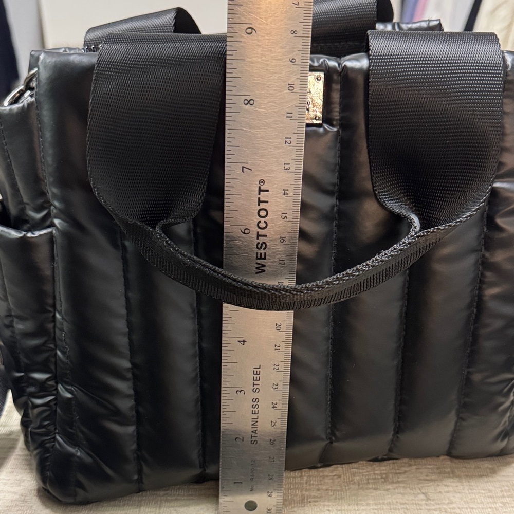 Think Royln Black Puffer Quilted Crossbody Handbag - Picture 8 of 11